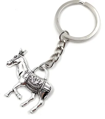 Immagine prodotto di Onwomania Ultimo Asino Animale Cavallo Portachiavi in metallo Portafortuna in confezione regalo in alluminio, ideale come regalo