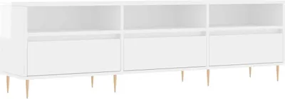 Obrázek produktu pro vidaXL TV skříňka vysoký lesk bílá 150x30x44,5 cm Dřevěný materiál