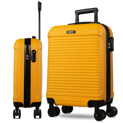 Produktbild von NOWI® Las Palmas Koffer Klein: 55x40x20cm, Leichter Hartschalenkoffer mit Rollen, 34L, Kabinenkoffer, Hardcase Handgepäckskoffer (gelb, M)