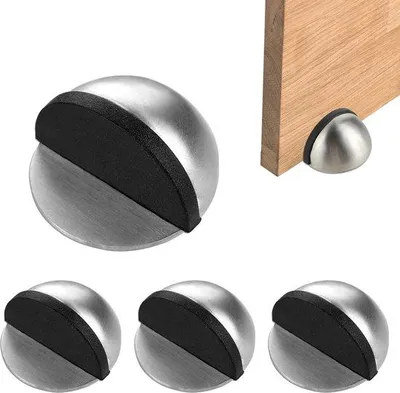 Produktbild von 4 Stück Selbstklebende Vloerdeurstopper aus Edelstahl, Selbstklebende Deurstopper, starke selbstklebende Deurstopper, Deurpuffer Vloermuuppuffer für Schutz von Wänden und Möbeln.