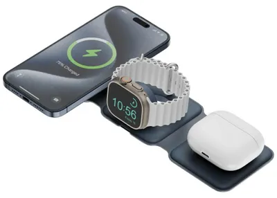 Obrázok produktu pre ENERGEA BAZIC GoMag Trio Plus Magnetická bezdrôtová nabíjačka 3v1, modrá