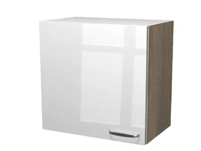 Produktbild von Hängeschrank Küche - 60 cm breit - Hochglanz Weiß Sonoma Eiche – Valencia