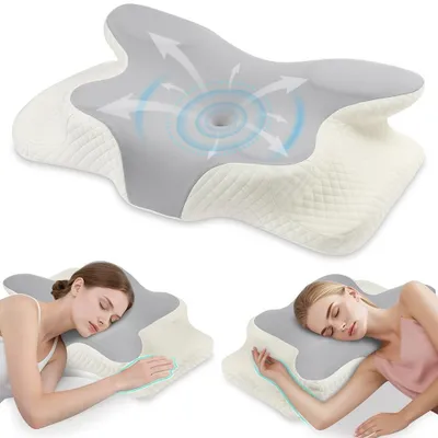 Produktbild von Ergonomisches Gedächtnisschaumkissen für Schlafkomfort - Unterstützung bei Nackenschmerzen