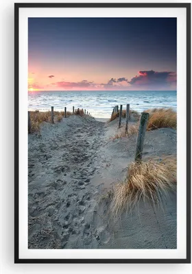 Produktbild von Gerahmtes Poster - Schwarzer Rahmen - Strand Sand Spaziergang - 61x91,5 cm - Wand Bild - Wanddeko - Wandbilder - Kunstposter - Wandposter - Bilderrahmen - Bilder - Kunstdruck - P2BPA61x91-4924