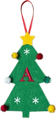 Produktbild von Weihnachtsbaum-Anhänger-Ornament mit Schlüsselband, 26 Buchstaben-Design, Filzstoff, Weihnachtsdekoration zum Aufhängen am Weihnachtsbaum