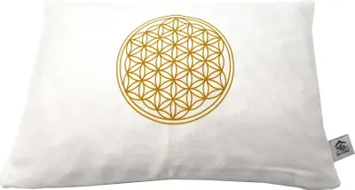 Produktbild von Zirbenkissen Blume des Lebens 30x20 cm befüllt mit Zirbenspänen aus 100% Alpen Zirbenholz