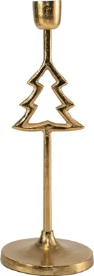 Produktbild von Kerzenständer Kerzenhalter Weihnachtsbaum ø10x28cm gold Metall