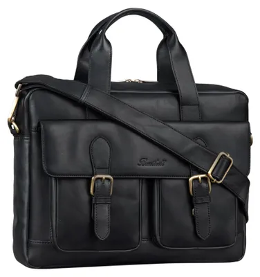 Produktbild von Benthill Aktentasche aus Leder - Lehrertasche Umhängetasche - Leder-Tasche Business - Echt-Leder Herren Arbeitstasche aus Büffelleder