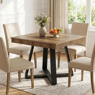 Produktbild von Tribesigns Esstisch 80 cm, rustikaler Holzküchentisch mit stabilem X-Gestell, Kleiner Küchentisch esszimmertisch Landhausstil für Wohnungen