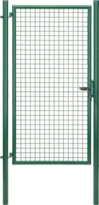 Produktbild von Alberts Wellengitter-Einzeltor verzinkt grün Nennbreite: 1000 mm Höhe: 2000 mm Pfosten-Ø: 60 mm Rahmenstärke-Ø: 42 mm