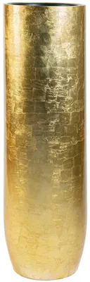 Immagine prodotto di Vaso da fiori SOLERIO in fibra di vetro con finitura foglia d'oro 33x100 cm
