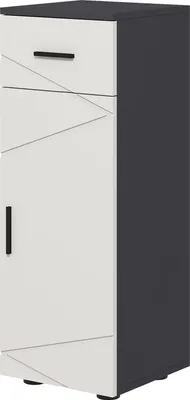 Image de Armoire de salle de bain Armoire d'appoint avec tiroir, étagères réglables, armoire de rangement pour salle de bain, salon 30 x 30 x 82 cm Gris |