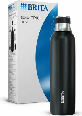 Produktbild von Brita 1046736, Karbonisiererflasche, Schwarz, Grau, Edelstahl, 0,5 l, sodaTRIO, sodaTRIO pro, 1 Stück(e)