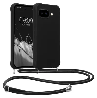 Produktbild von kwmobile Necklace Case kompatibel mit Google Pixel 10a Hülle - Cover mit Kordel zum Umhängen - Silikon Schutzhülle Schwarz