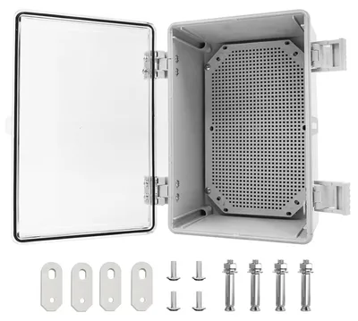 Immagine prodotto di Verdeler, scatola di distribuzione, alloggiamento industriale, quadro elettrico, scatola di derivazione elettrica IP65, coperchio trasparente, alloggiamento di installazione, plastica ABS