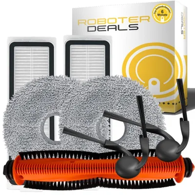 Image de Kit d'accessoires pour aspirateur robot Xiaomi 5 et 5 Pro - Kit de pièces de rechange (2 tampons, 2 brosses latérales, 2 filtres, 1 brosse principale TriCut)
