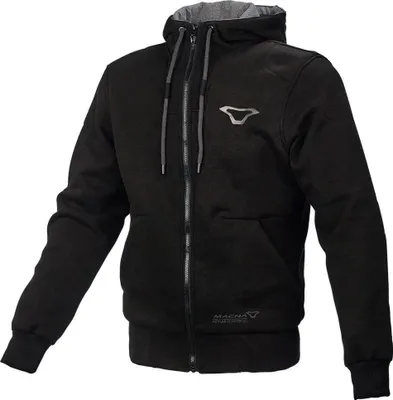 Image de Sweat à capuche zippé Macna Nuclone pour moto, noir, L