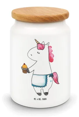 Produktbild von Mr. & Mrs. Panda behälter Einhorn Muffin - Weiß - Geschenk, Teedose, Geburtstag, Unicorn, Glückwünsche, aufbewahrungsbehälter, Dose, Kaffeedose, Keksdose, zuckerdose