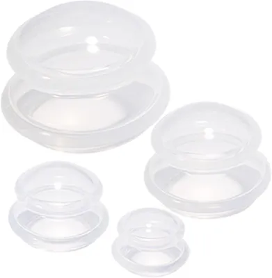 Productafbeelding van 4 siliconen cups, anti-cellulite cups, cups, siliconen, antistralend siliconenmateriaal, in 4 verschillende maten, voor pijnverlichting, stressvermindering en verzorging van het hele lichaam