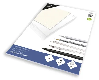 Produktbild von Kangaro Transparent Zeichenpapier DIN A4 24 Seiten 80g/m² 1/5/10mm Raster Orange