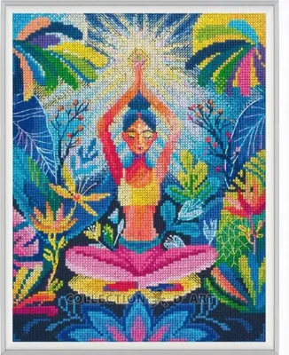 Produktbild von RTO Kreuzstich Stickpackung "Yoga", Zählmuster, 18,5x24cm