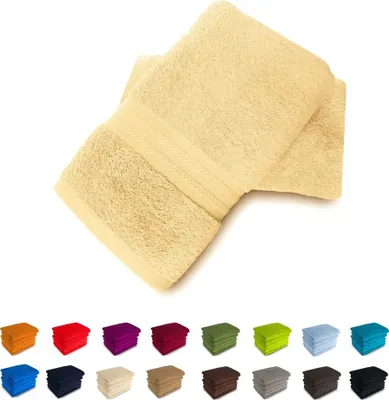 Produktbild von 550g/m2 Handtuch 100% Baumwolle Frottee 70x140 Nr 02 creme