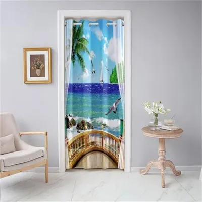 Produktbild von Türvorhang Blickdicht mit Ösen 117x138cm Möwe