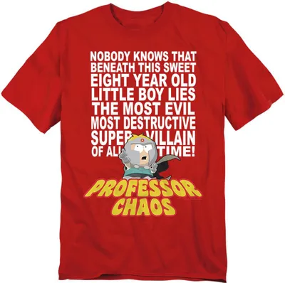 Image de South Park - "Professeur Chaos" T-shirt unie homme/femme TV28199 (S) (Rouge)