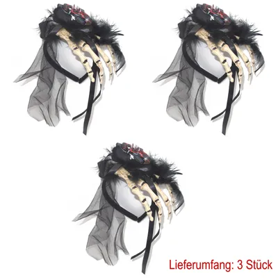 Produktbild von Halloween Haarreif mit Skeletthand (3 Stück)