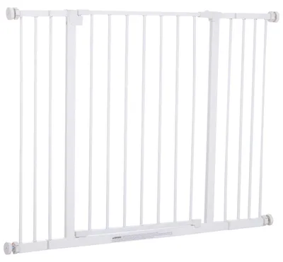 Zdjęcie produktu dla Brama Schodowa Metalowa Bariera Ochronna Brama Bez Wiercenia Regulowana 76-107X76Cm Biały