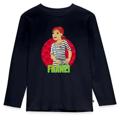 Produktbild von Spreadshirt Die Drei Ausrufezeichen Franzi Kinder Premium Langarmshirt, 134/140 (8 Jahre), Navy