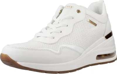 A single white sneaker is shown from a side-diagonal angle against a white background.