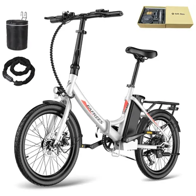 Obrázek produktu pro 20palcové elektrokolo, 250 W, 36 V, 20 Ah, dojezd 110–130 km, stupeň krytí IPX5, 7 rychlostí – splňuje normu StVZO s legální asistenční funkcí (6 km/h) – bílá barva