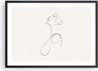Produktbild von Gerahmtes Poster - Schwarzer Rahmen - Linie Linie Frau - 70x50 cm - Wand Bild - Wanddeko - Wandbilder - Kunstposter - Wandposter - Bilderrahmen - Bilder - Kunstdruck - Wanddekoration - P2BAA70x50-5112