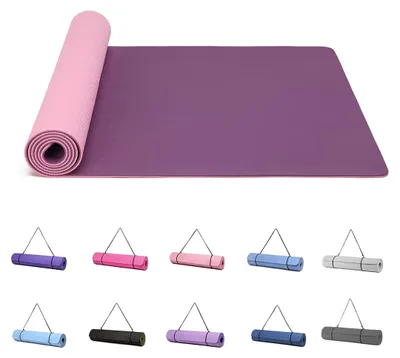 Immagine prodotto di Tappetino yoga antiscivolo - Tappetino fitness - 183 x 61 cm - 6 mm - TPE - Con tracolla