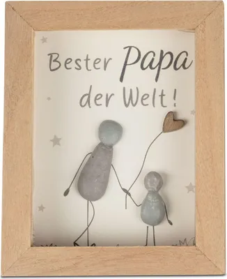 Produktbild von formano Wandbild Holz „Bester Papa der Welt“ Liebevolle Wohn-Deko in Steinoptik