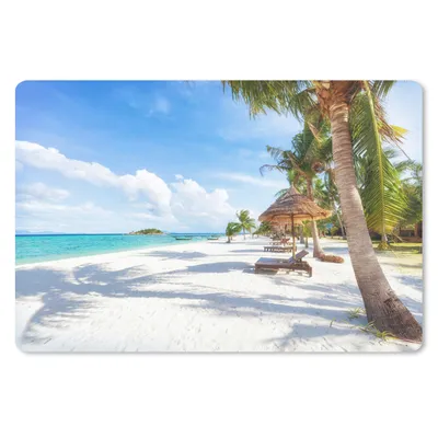 Produktbild von MuchoWow® Schreibtischunterlage Strand - Meer - Palmen 60x40 cm - XXL Mauspad - Großes Mauspad