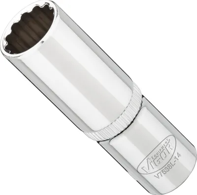 Produktbild von VIGOR Steckschlüsseleinsatz lang V7538L-14 3/8" Außen Doppelsechskant SW 14 mm
