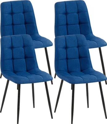 Produktbild von 4er Set Esszimmerstühle HLO-CP37 Stoff  blau