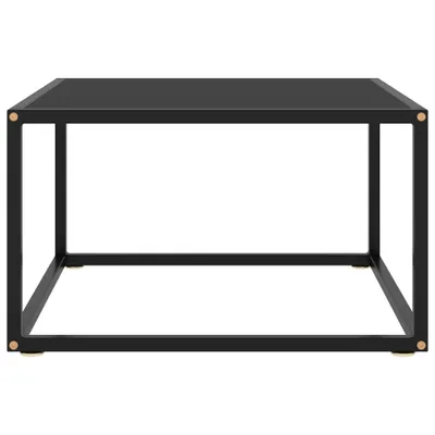 Image de vidaXL Table d'appoint noire avec verre noir 60x60x35 cm