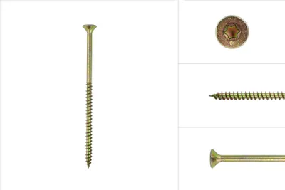 Immagine prodotto di Viti per pannelli truciolari zincate gialle 5 x 100 mm Torx 20 - 200 pezzi