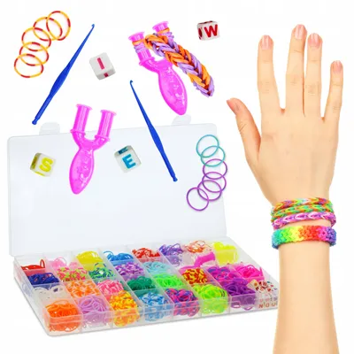 Produktbild von Allbag Set zum Armbandbasteln mit Gummiperlen für Kinder