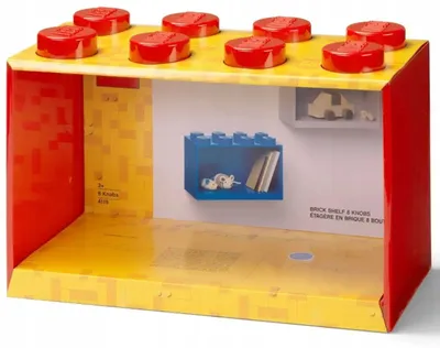Produktbild von LEGO - Brick-Shaped Shelf with Eight Studs - Red
