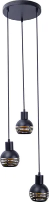 Produktbild von Näve Leuchten 3er Pendelleuchte "CASCO" schwarz/golden 3er Pendelleuchte "CASCO" schwarz/golden Pendelleuchten - 3er Pendelleuchte schwarz/golden "CASCO", Hängelampe im Retro Style, aus Metall in schwarz, 120 cm hoch, Ø 25 cm, E27-Fassung