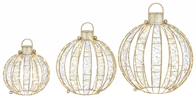 Produktbild von Outsunny Weihnachtsbeleuchtung Außen 3 Stück Hängende LED Kugel mit 360 LEDs