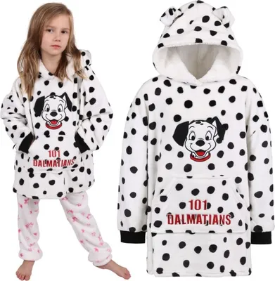 Obrázek produktu pro 101 Dalmatians Bílý svetr/župan s kapucí, pro děti 104-116 cm