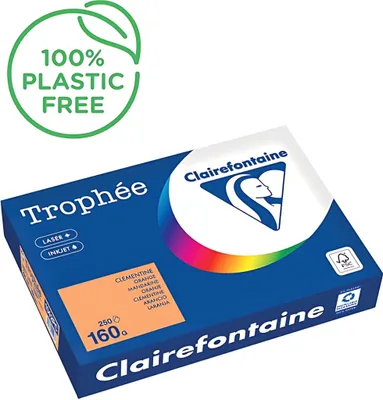 Image de Clairefontaine - Trophée tel, papier de couleur, A4, 160 g, 250 flles, orange