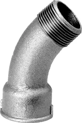 Produktbild von Hermann Schmidt Temperguss Bogen DN 20, 3/4" 45°, Innengewinde/Aussengewinde, verzinkt