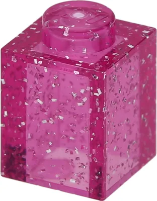 Image de LEGO : 100x Stein 1x1 en 'Glitter Trans-Dark Pink' (rose foncé pailleté)
