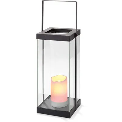 Produktbild von LED Laterne Metall, Kunststoff-Kerze, Flackerlicht, Timer